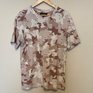 PacSun Men's Short Sleeve Camo Tee - Tan and Cream